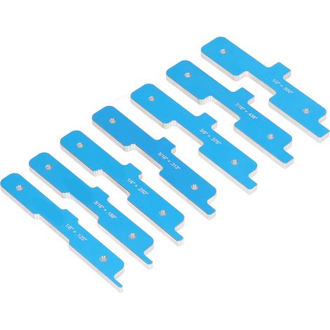 Kit d'outils en alliage d'aluminium comprenant 7 pièces pour table de défonceuse, barre de réglage et bloc de réglage, pour la découpe et le fraisage.