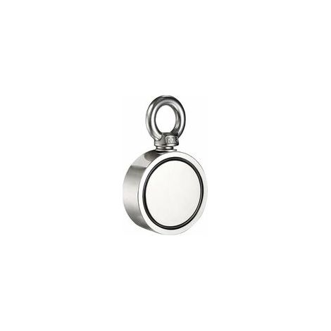 Aimant de pêche néodyme double face, diamètre 60 mm, force de traction combinée de 300 kg, extrêmement puissant pour la pêche à
