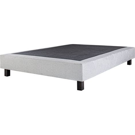 Sommier à lattes avec pieds VICEN, tapissier en bois massif coloris gris -largeur 140 x longueur 190 cm (1/5)