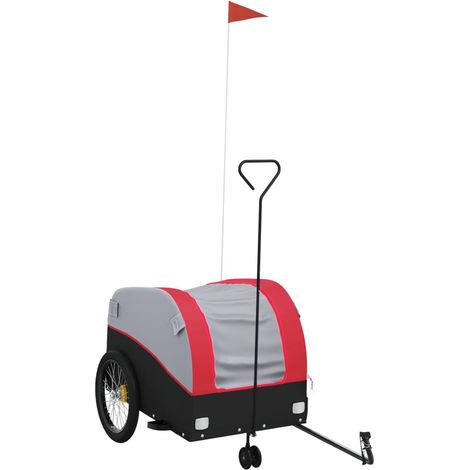 Remorque de vélo noir et rouge 45 kg fer CFW15445 (1/5)