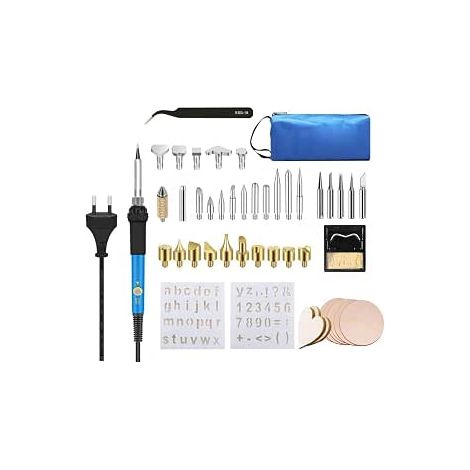 Set mit 54 Brennkolben-Sets, Lötkolben-Set, 60 W, einstellbare Temperatur 200–450 °C, professioneller elektrischer Lötkolben zum Gravieren von Holz und Kork (1/5)