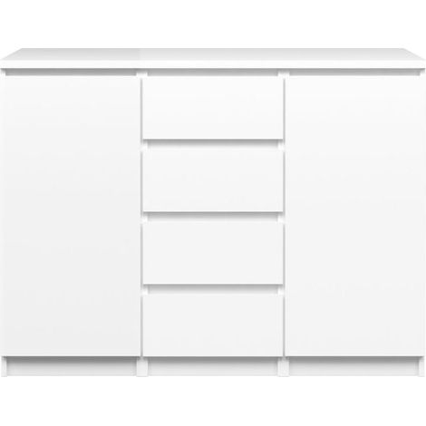 Nada Sideboard 2 Türen og 4 Schubladen weiss hochglanz. (1/4)