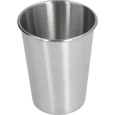 Mug portable 350 ml en acier inoxydable monocouche avec couvercle, empilable, pour café, bière ou lait. Couleur acier inoxydable. (1/5)