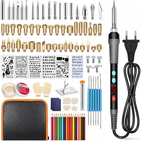 Kit De Pyrogravure Bois, 90W Pyrograveur Sur Bois Fer à Souder Electrique (1/5)