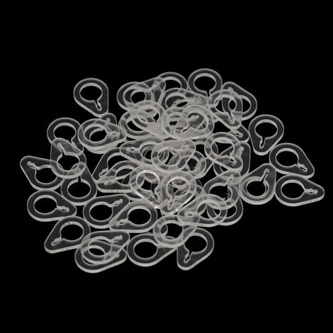 Neues Modell, 100 Stück pro Packung, neue Aufhängeringe für römische Rollos, transparente und verdickte PC-Ringe für römische Rollos. (1/5)