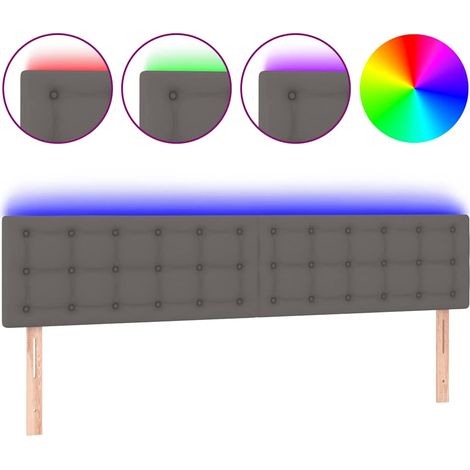 Maison Exclusive - Tête de lit à LED Gris 160x5x78/88 cm Similicuir (1/5)