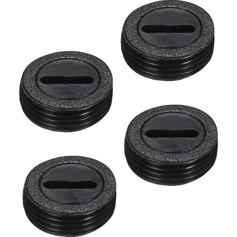 Bouchon de porte-balais en plastique pour moteur électrique, filetage noir, diamètre extérieur 16 mm (0,63 po), hauteur 8 mm (0,31 po), lot de 4 (1/5)