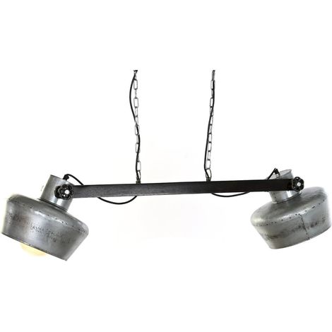 Suspension style industriel fer et mango gris - Gris foncé marron industriel (1/5)