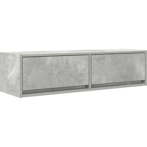 Mobile TV a parete moderno e salvaspazio 100 x 31 x 25,5 cm legno composito grigio cemento 020051704