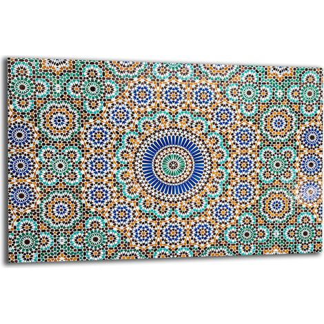 PLAQUE DE PROTECTION EN VERRE POUR CUISINIÈRE 80x52 MOSAÏQUE (1/5)