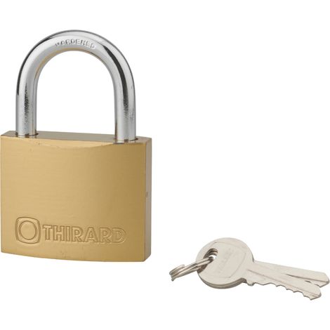 THIRARD - Cadenas à clé Type 1, laiton, intérieur, anse acier, 60mm, 2 clés - THIRARD
