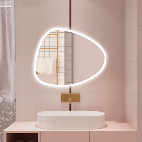 AICA Specchio da bagno 80 x 65 cm, dimmerabile, Funzione Memoria, antiappannamento, 3 colori (1/5)
