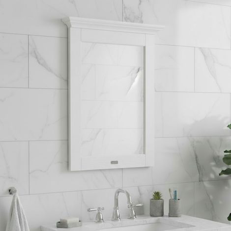 Old London Timeless Sand Woodgrain 600mm Flat Mirror with Decorative Top Moulding - LON413 (1/3)