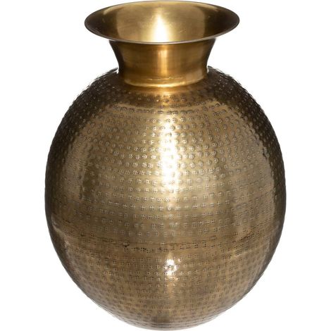 Vaso oasis in metallo dorato martellato h40cm - Atmosphera créateur d'intérieur