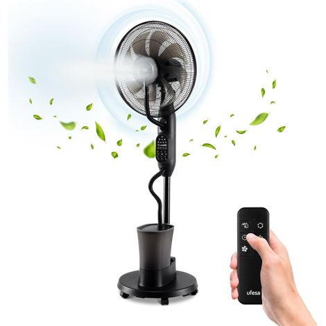 Ufesa Mist Fan VNDC Ventilatore Nebulizzatore, Ultra Silenzioso, Telecomando, 3 Modalità, Timer, 9 Velocità, Diametro 40 cm, 8 Pale, 60W (1/4)
