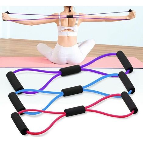 3PCS Figure 8-Shape Resistance Bands, Yoga Pilates Squats, Muscle Training Fitness Expander Resistance Training Bands pour La Maison Et La Salle De Sport (1/4)