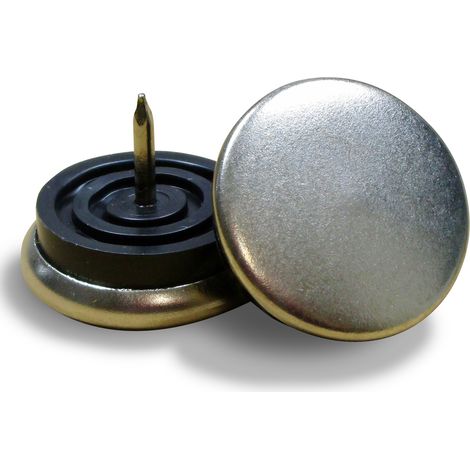 Ajile - Patin de chaise de diamètre 23 mm en acier nickelé, pour usage intensif (1/3)