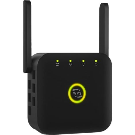 WLAN-Verstärker, WLAN-Signal-Repeater, 5G-WLAN-Signal, 5 GHz, Langstrecken-Repeater-Booster, 1200 m, leicht, aber leistungsstark (Farbe: 2,4 G Schwarz)