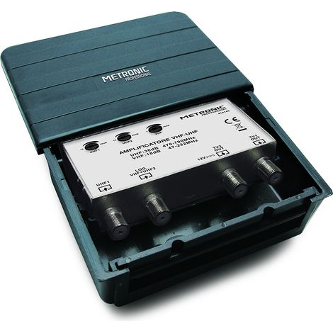 AMPLIFICATORE ESTERNO - DIGITALE TERRESTRE 2 IN/2 OUT 2 ingres. UHF/VHF/UHF - 2 uscite TV