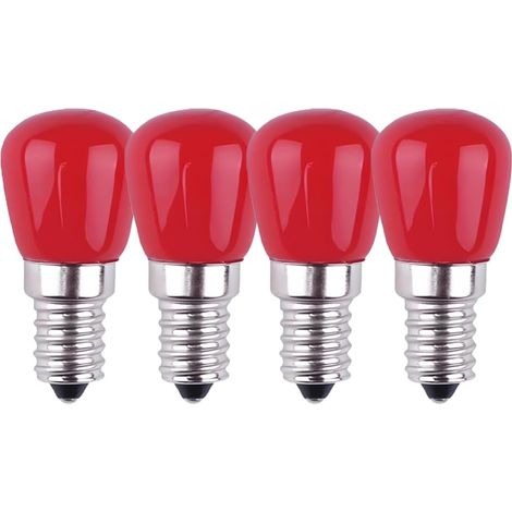 Lot de 4 ampoules LED E14 Rouge 3 W E14 - Ampoules décoratives - Ampoule de rechange de 25 W - Convient pour l'éclairage ambiant, Halloween, Noël (1/5)