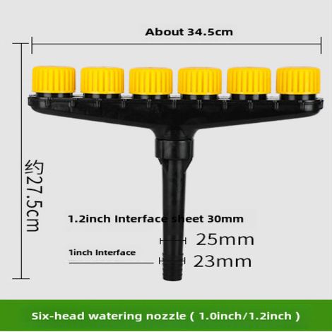 Spruzzatore multigetto per irrigare orti e giardini fioriti (6 ugelli con interfaccia da 1 pollice/1,2 pollici/1,5 pollici)