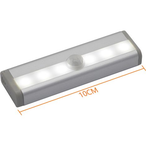 Lampada intelligente con sensore di movimento, luce notturna, lampada da comodino, lampada da scrivania, a batteria, 6 LED, lampada da corridoio (1/3)