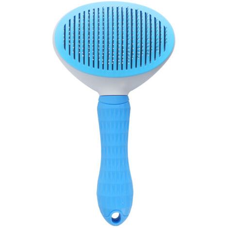 VtiziklPeigne autonettoyant pour animaux de compagnie, aiguilles professionnelles réutilisables pour chats et chiens, brosse de massage,bleu (1/2)