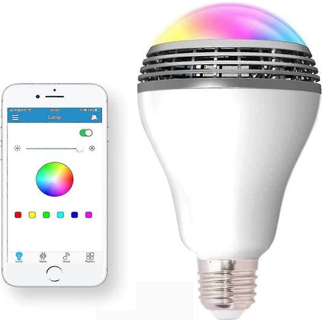 Ampoules Bluetooth avec haut-parleur, ampoule LED intelligente sans fil E27 avec changement de couleur RGB / lecteur de musique / s [jkw] (1/4)
