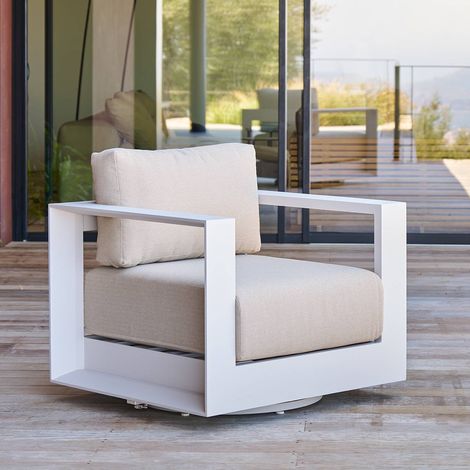 Fauteuil de jardin rotatif ALLURE Beige / Avoine - Hespéride