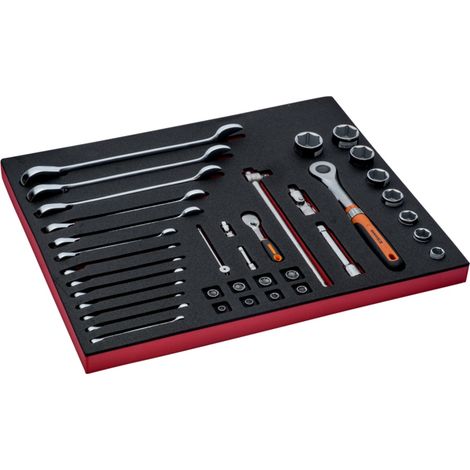 Bahco Fit&Go 3/3 Schaumstoffeinlage Satz Schraubenschlüssel und Steckschlüssel-Einsätze - 38-tlg. (1/3)
