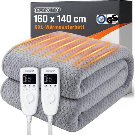 Couverture chauffante en polaire coral 160x140cm 120W polyester surmatelas chaud