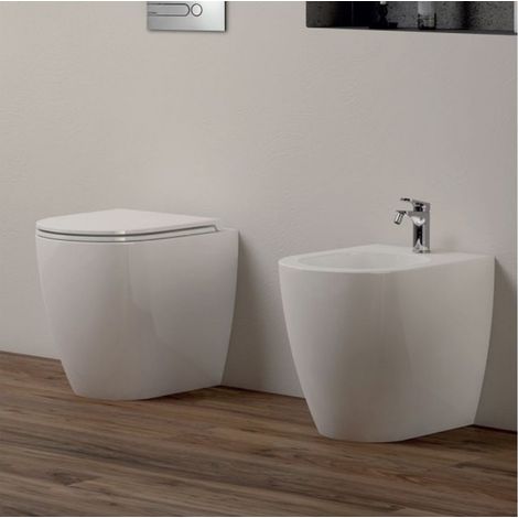 Azzurra Comoda Sanitari Filo Muro Wc Rimless Sedile Soft Close e Bidet