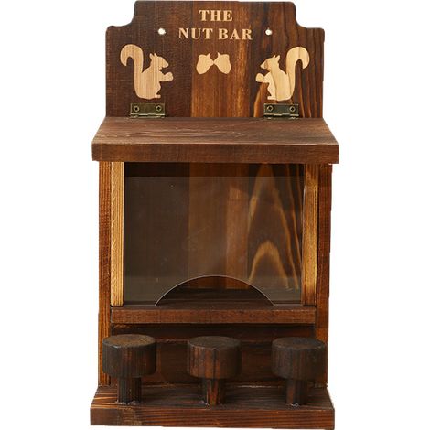 Mangeoire en bois pour écureuils - table de pique-nique pour écureuils - mangeoire résistante en forme d'épi de maïs - 27,5 x 15,5 x 12 cm (1/4)