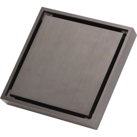 Siphon de sol peu profond en cuivre et acier inoxydable, inodore, anti-insectes, drainage rapide, gris, pour salle de bain et cuisine. (1/5)