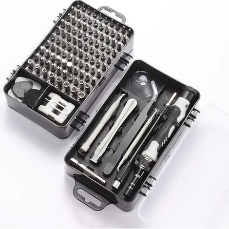 Juego de destornilladores de precisión: kit de reparación electrónica de 138 piezas con mini destornilladores magnéticos para ordenador, portátil, iPhone y MacBook. (1/5)