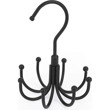 Support de rangement multifonctionnel - Rotatif, peu encombrant - Parfait pour les foulards, cravates, portefeuilles et plus encore - Noir, 1 pièce (1/5)