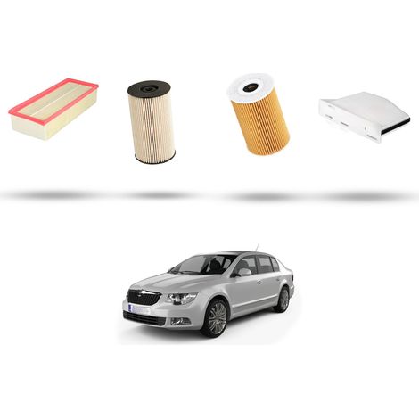 Kit tagliando 4 filtri compatibile con Skoda Superb II (3T) 1.6 Tdi 77kw Dal 2010 (1/5)