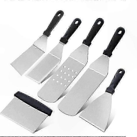 Set de 6 ustensiles de barbecue avec spatule, pince, fourchette et accessoires pour grillades, idéal pour passionnés de grillades. (1/5)