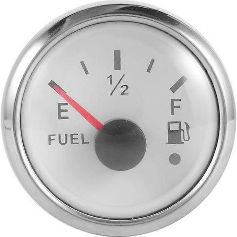 Jauge de niveau de carburant 52 mm, résistance commutable 0-190 ohms, 240-33 ohms, avec alarme, blanche (1/5)