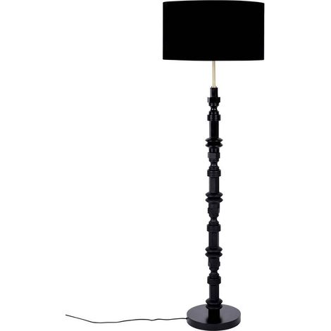 Lampadaire 46x46x145 cm en tissu et métal noir - TOTEM (1/5)