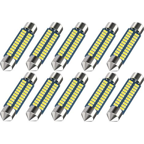 10 Stück 578 LED 211-2 LED-Autobirne, 41 mm, 42 mm, 1,65 Zoll, 212-2 LED-Autobirne für Auto-Karten-Kuppelleuchte, 22SMD 3014 Chips, 6000 K, superhelles Weiß, Innen-LED-Am (1/5)