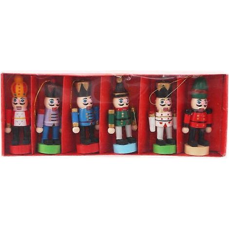 Lot de 6 figurines de casse-noisettes de Noël, décorations de bureau (1/4)