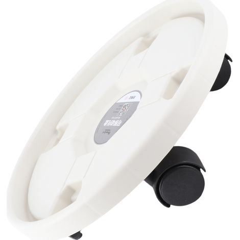 Soporte rodante para macetas con ruedas universales y rejilla de ABS reforzada, color blanco. (1/5)
