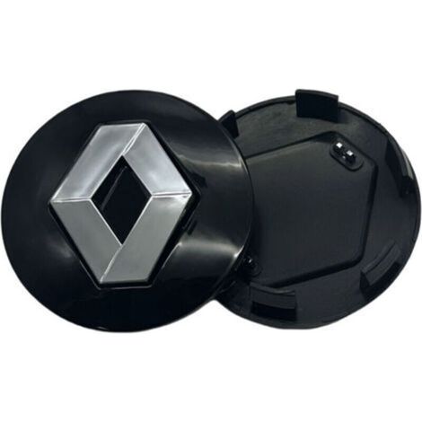 Cache Centre de Roue 57mm Compatible Renault Kadjar Scenic Koleos Fluence Latitude – Cache Moyeu de Jante Voiture en ABS, Enjoliveur Centre de Roue Auto, Capuchon Anti-Poussière, Lot de 4 – Noir (57mm