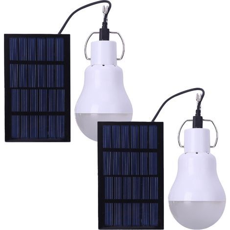 [JAMAIS UTILISÉ] 2pack Lampe Solaire 15W Lumière LED Ampoule Portable pour Eclairage Extérieur Randonnée Camping Tente de Pêche Randonnée Intérieur (1/4)