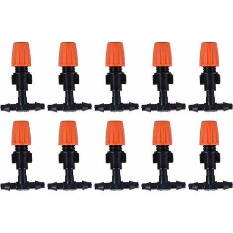 Set di 10 ugelli nebulizzatori Ulisem per irrigazione a goccia, ideali per innaffiare le piante con precisione.