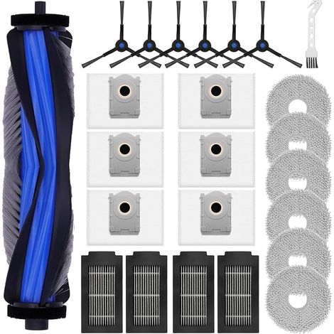 FOREHILL Kit accessoires de 24 pièces pour aspirateurs Ecovacs Deebot T50 Max /T50 Pro /T50 Omni /T50 Pro Omni, 1 Brosse Principale, 4 filtres HEPA, 6 serpillères, 6 Sacs à poussière, 6 brosses (1/5)