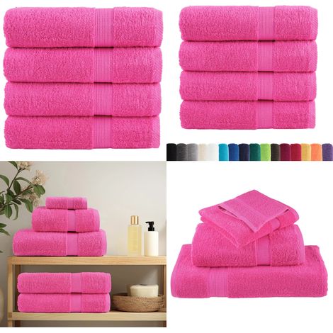 Premium-Duschtücher SOLUND 4 Stk. Rosa 70x140 cm 600 g/m² - Handtücher - Rosa - Badezimmerhandtücher - Badeset - Baumwolle - Home & Living (1/5)