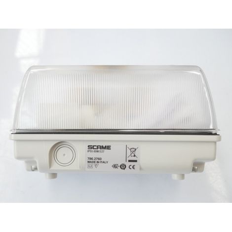 Hublot rectangulaire diffuseur transparent 206x110x113mm pour lampe 60W max culot E27 230V (non incl) étanche IP55 MIZAR