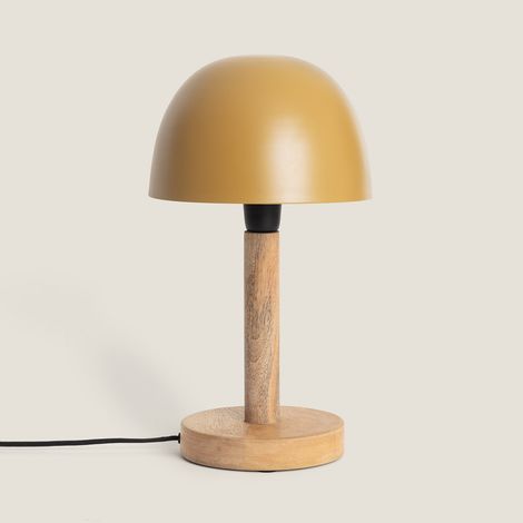 Lámpara de Mesa Metal y Madera Mallavi Amarillo